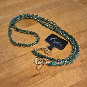 La Coque Francaise NWT Green & Gold Chain Purse Strap